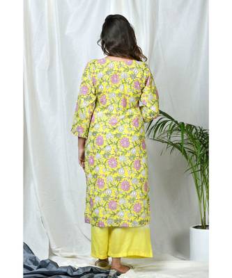 Fairooz Yellow coordinate set with ombre pants 2