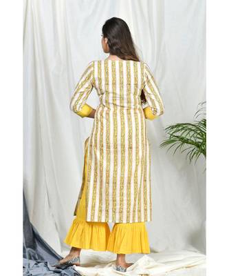 Sana Suit set with Frill pants and Tye Dye dupatta 4