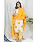Sabiha Block Print Set with ruffle dupatta