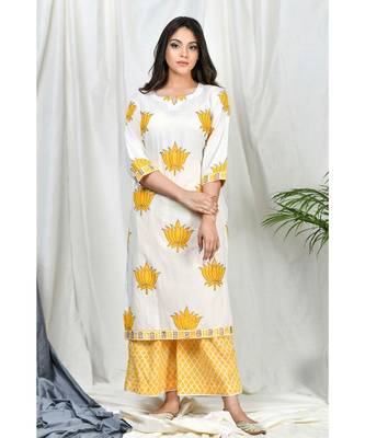 Sabiha Block Print Set with ruffle dupatta 2