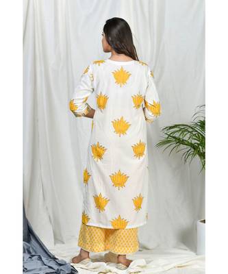 Sabiha Block Print Set with ruffle dupatta 3