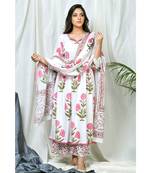 Inaya Coordinate Set with pink block print dupatta