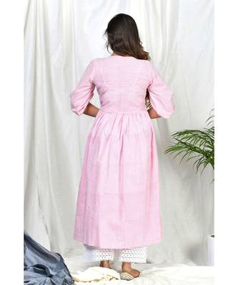 Itrat Stripe set with embroidered pants and floral dupatta 5