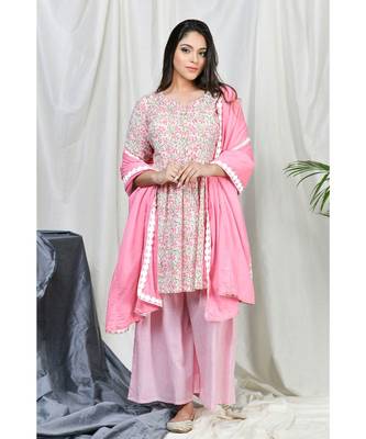 Aleyra Sharara set with Lace dupatta 1
