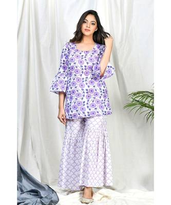 Nadia Sharara Set with Applique flowers dupatta 2