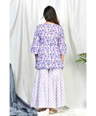 Nadia Sharara Set with Applique flowers dupatta 5