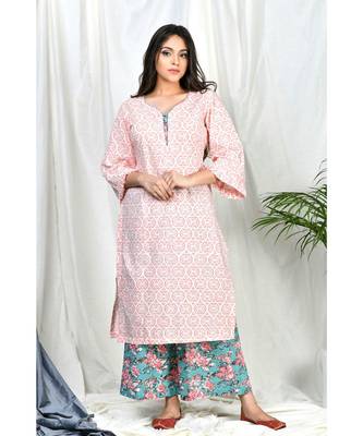 Qasira Suit set with Stripe Block print dupatta 2