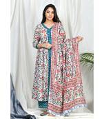 Yasira Coordinate  Set with Teal Block print dupatta
