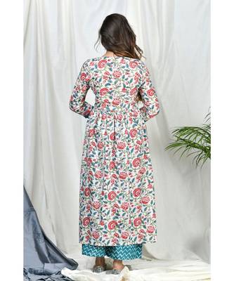 Yasira Coordinate  Set with Teal Block print dupatta 5