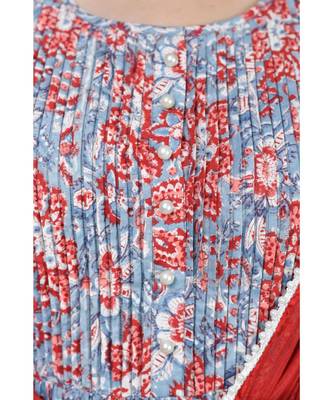 Yasmeen Pintuks Kurta set with embroidered pants and dupatta 3