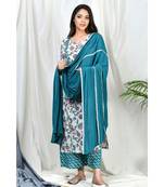 Raeesa Suit set with Teal lace dupatta