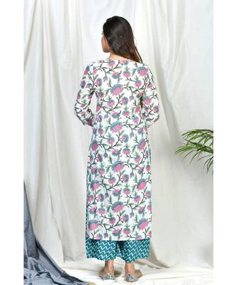 Raeesa Suit set with Teal lace dupatta 4