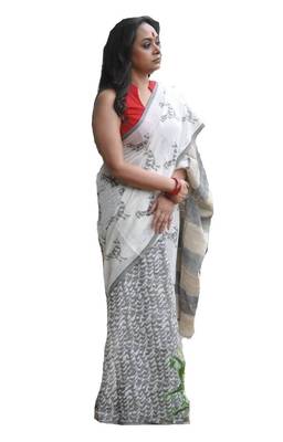 Khaatu Bagru Print Cotton Mulmul Saree With Blouse 1