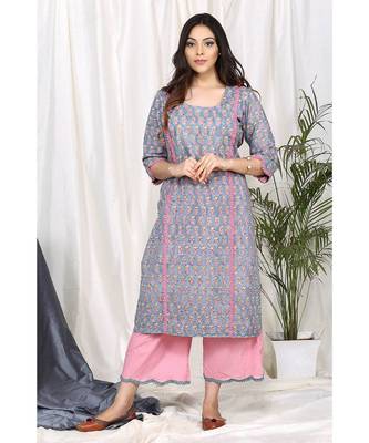 Faeehza Grey Set with Frill Dupatta 2
