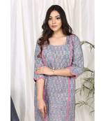 Faeehza Grey Set with scalloped palaazo