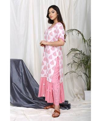 Madiha Frill Set with Eyelet embroidered pants and Dupatta 3