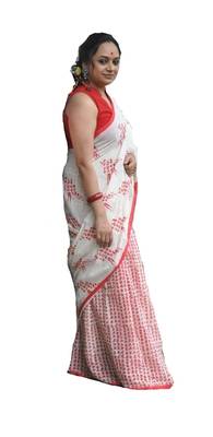 Khaatu Bagru Print Cotton Mulmul Saree With Blouse 1