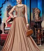 Coral Soft Silk Khatli & Hand Work with Fancy Pattern Floor Length gown
