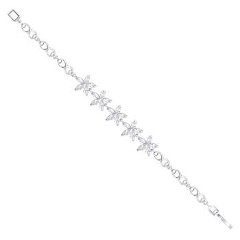 Silver cubic zirconia bracelets 2