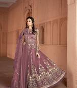 Pink embroidered net salwar