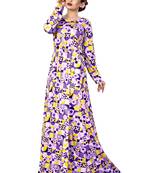 Justkartit Women'S Occasion Wear Long Sleeves Regular Fit Printed Maxi Dress With Pockets