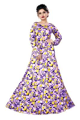Justkartit Women'S Occasion Wear Long Sleeves Regular Fit Printed Maxi Dress With Pockets 2