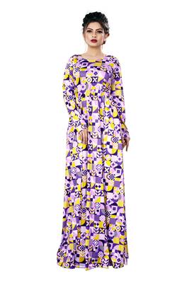 Justkartit Women'S Occasion Wear Long Sleeves Regular Fit Printed Maxi Dress With Pockets 3