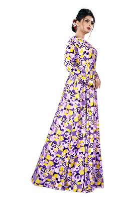 Justkartit Women'S Occasion Wear Long Sleeves Regular Fit Printed Maxi Dress With Pockets 4