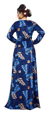 Justkartit Floral Printed Long Organic Lycra Stretchable Festive Wear Maxi Gowns Dress For Women 5