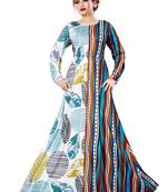 Justkartit Ladies Leaf Printed Jersey Stretchable Party Wear Long Maxi Gown Tops