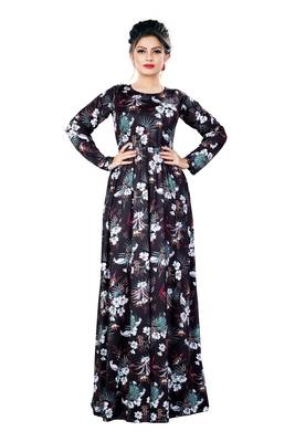 Justkartit Tropical Floral Long Printed Casual Wear Maxi Gowns Dress For Women 3