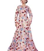 Justkartit Ladies Floral Printed Beach Wear Jersey Stretchable Long Maxi Gown Tops
