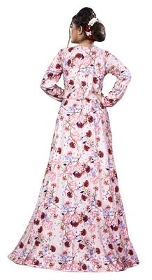 Justkartit Ladies Floral Printed Beach Wear Jersey Stretchable Long Maxi Gown Tops 5