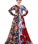 Justkartit Party Wear Long Plus Size Printed Maxi Gown Dresses For Women