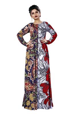 Justkartit Party Wear Long Plus Size Printed Maxi Gown Dresses For Women 4