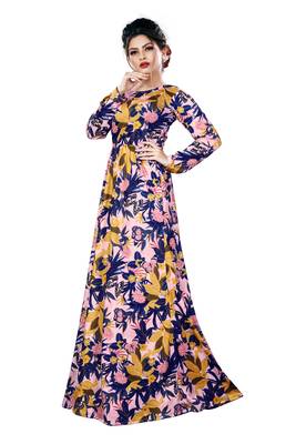 Justkartit Printed Plus Size Beach Wear Maxi Dress With Pockets For Women 2
