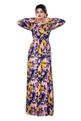 Justkartit Printed Plus Size Beach Wear Maxi Dress With Pockets For Women 3
