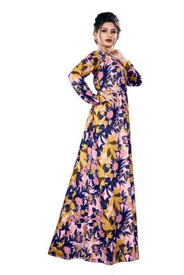 Justkartit Printed Plus Size Beach Wear Maxi Dress With Pockets For Women 4