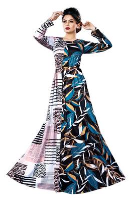 Justkartit Occasion Wear Long Plus Size Printed Maxi Gown For Women 3