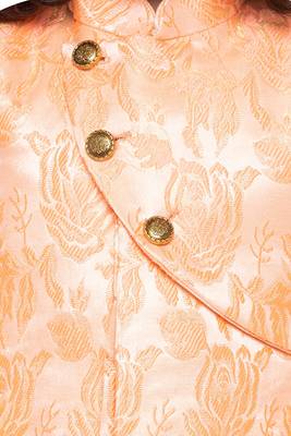 Gold Plain Cotton Silk Boys Sherwani 3