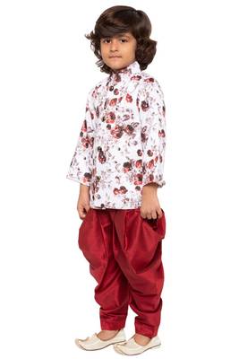 Maroon Plain Cotton Silk Boys-Sherwani 2