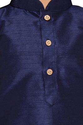  Navy Blue And Maroon Silk Blend Kurta And Dhoti Set 3