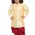  Gold And Maroon Silk Blend Kurta And Dhoti Set
