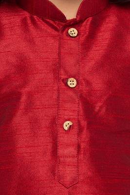  Maroon And Black Silk Blend Kurta And Dhoti Set 3