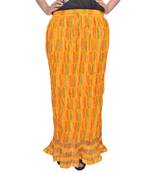 Yellow Jaipuri Printed Cotton Long Skirt