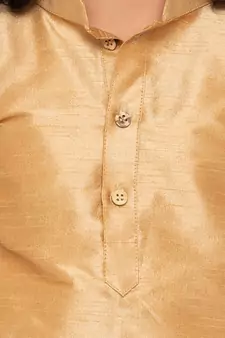  Rose Gold And Maroon Silk Blend Kurta And Dhoti Set