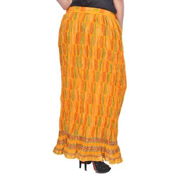 Yellow Jaipuri Printed Cotton Long Skirt 2