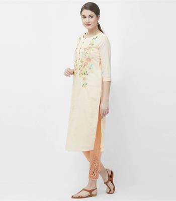 Peach embroidered cotton kurtas-and-kurtis 2
