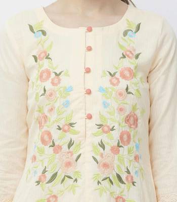 Peach embroidered cotton kurtas-and-kurtis 5