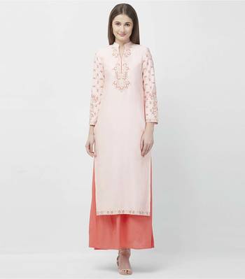 Pink embroidered rayon kurtas-and-kurtis 1